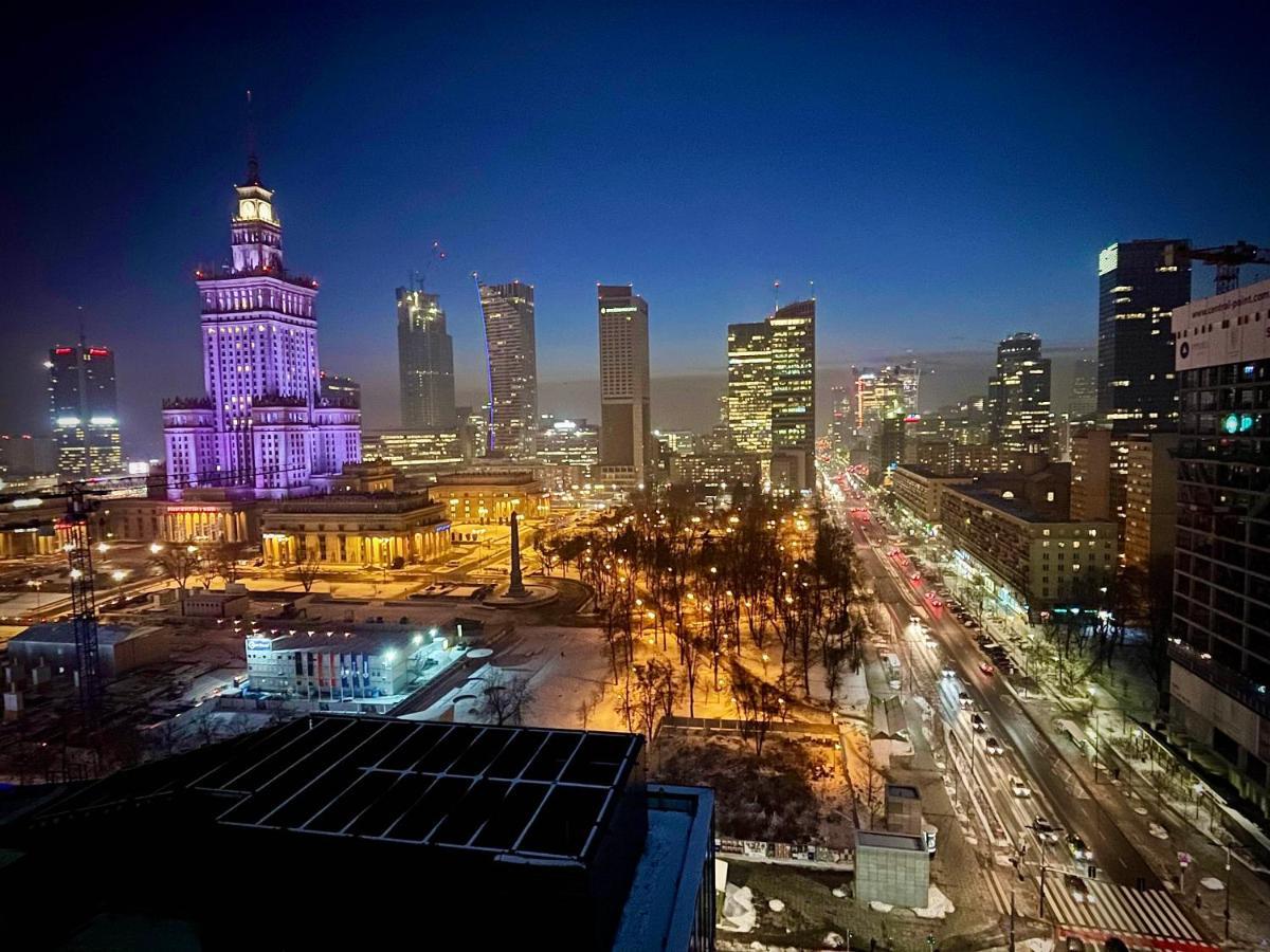 Super Apartament Blue Scisle Centrum Dwie Linie Metra Netflix Wifi 300 Mbs Panorama Miasta Varsavia Esterno foto