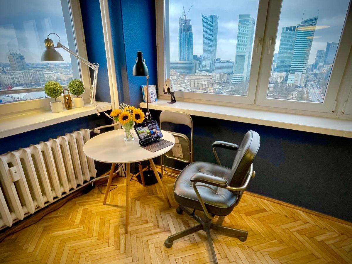Super Apartament Blue Scisle Centrum Dwie Linie Metra Netflix Wifi 300 Mbs Panorama Miasta Varsavia Esterno foto