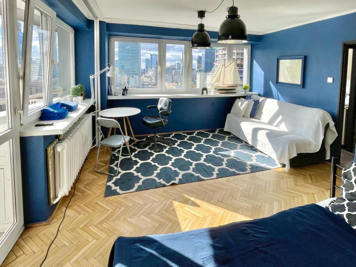 Super Apartament Blue Scisle Centrum Dwie Linie Metra Netflix Wifi 300 Mbs Panorama Miasta Varsavia Esterno foto