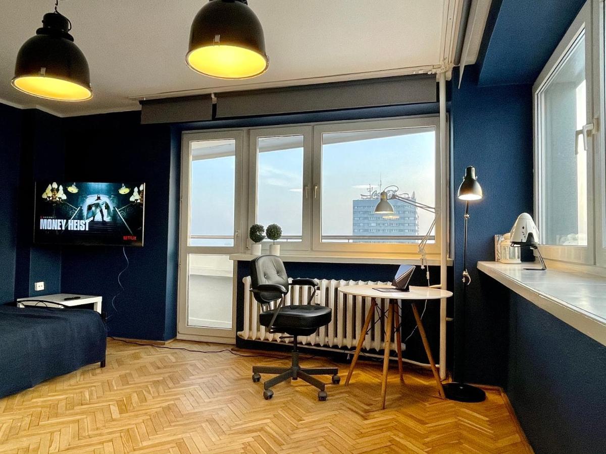 Super Apartament Blue Scisle Centrum Dwie Linie Metra Netflix Wifi 300 Mbs Panorama Miasta Varsavia Esterno foto