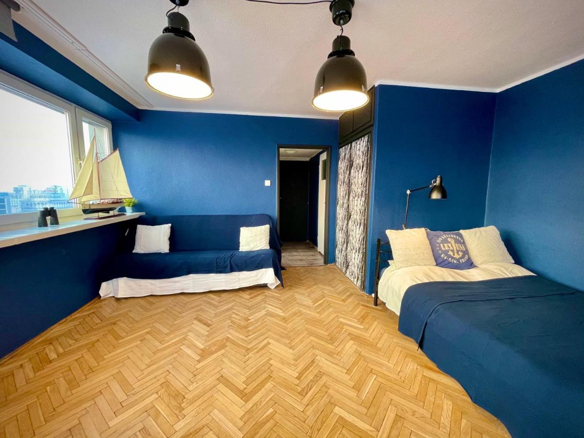Super Apartament Blue Scisle Centrum Dwie Linie Metra Netflix Wifi 300 Mbs Panorama Miasta Varsavia Esterno foto