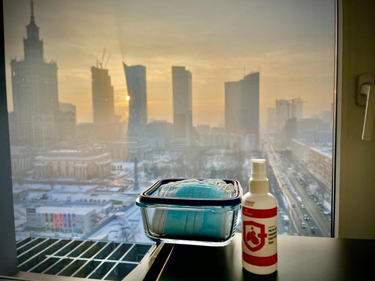 Super Apartament Blue Scisle Centrum Dwie Linie Metra Netflix Wifi 300 Mbs Panorama Miasta Varsavia Esterno foto